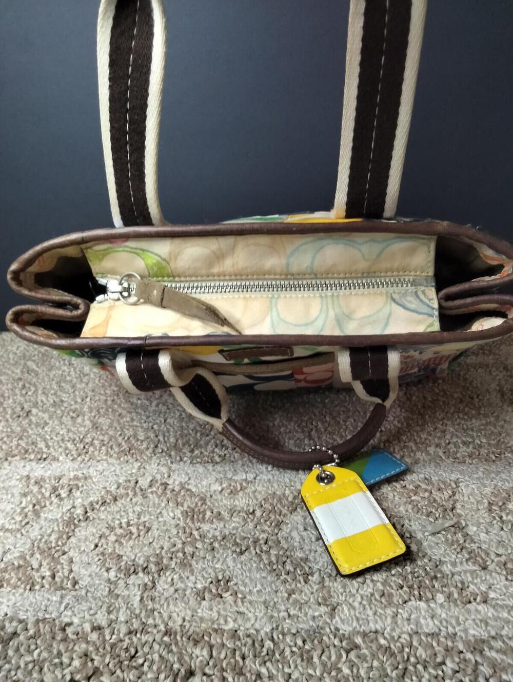 Coach Hamptons Weekend Patchwork Canvas Tote Bag 10454 Purse - Picture 4 of 9